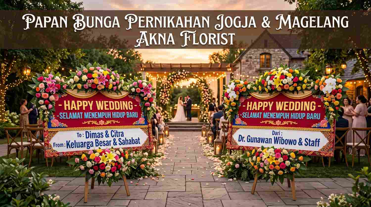Papan bunga pernikahan Jogja Magelang AKNA FLORIST
